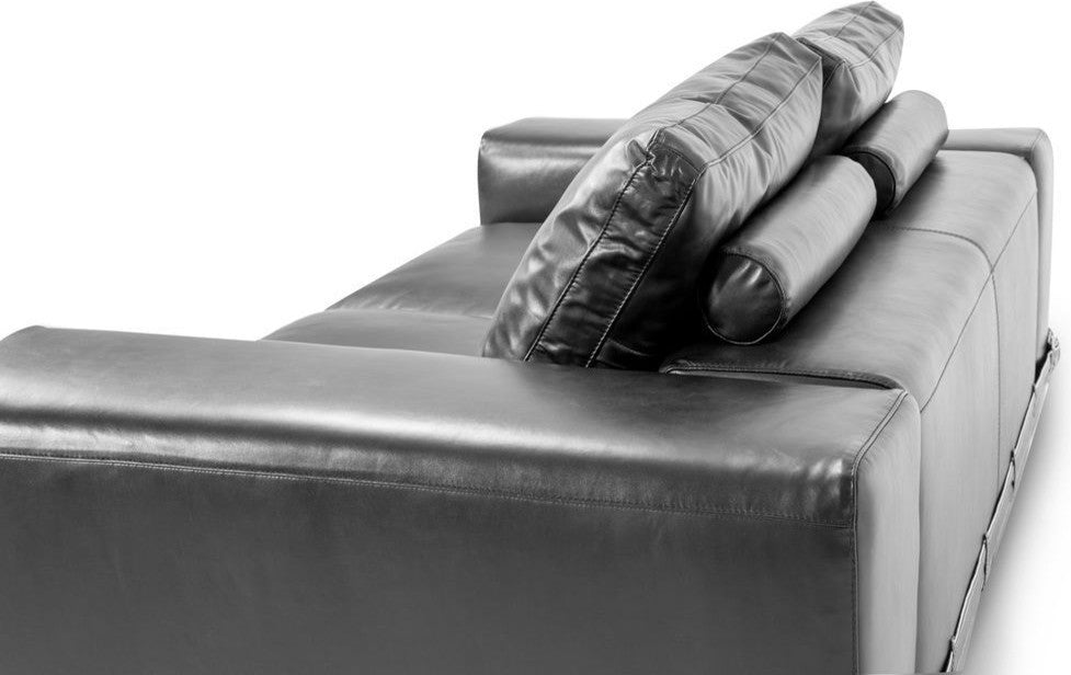 AICO Michael Amini Mia Bella Ciras Leather Love Seat, Black