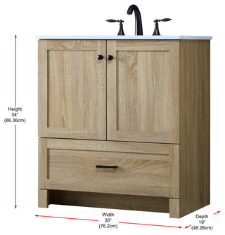 Home Living 30" Single Bathroom Vanity, Mango Wood