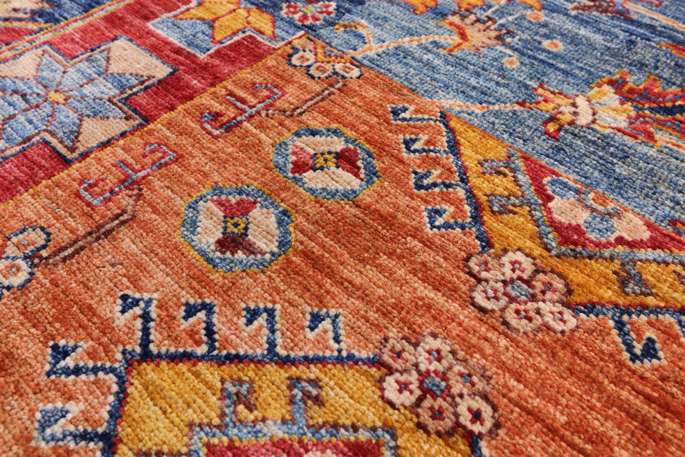 6' 0" X 8' 0" Super Kazak Hand-Knotted Wool Rug Q11082