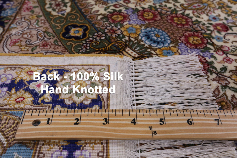 4' 0" X 6' 0'' Persian 100% Silk High End Hand Knotted Rug Q4823