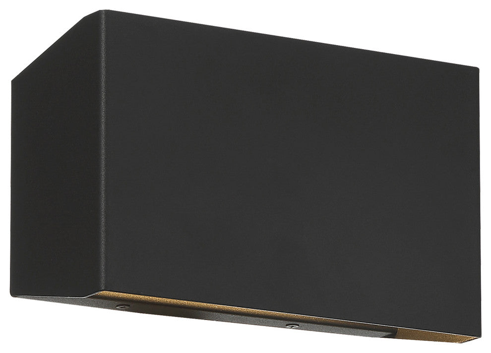 Amora Bi-Directional Wide Outdoor LED Wall Mount, Black