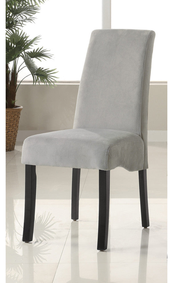 Set of 2 Upholstery Side Chairs Gray and Black
