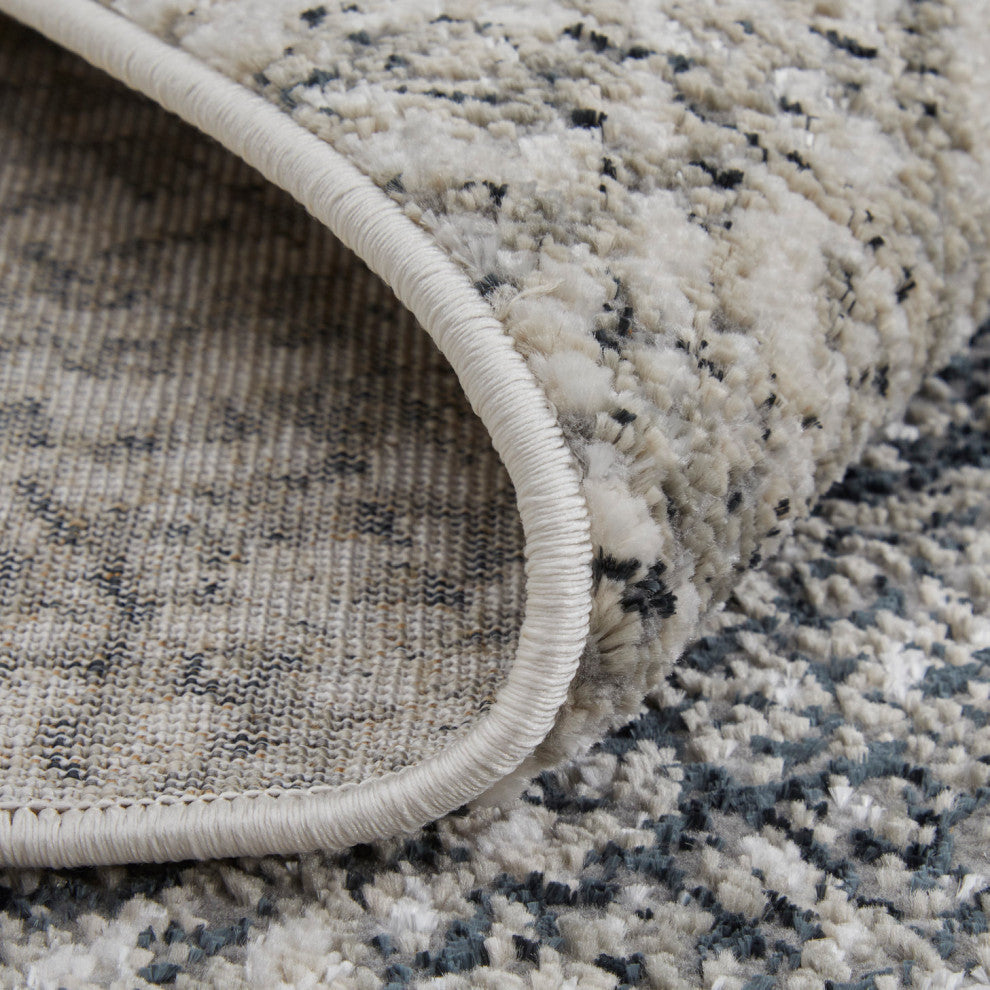 Orin Modern Abstract, Ivory/Gray/Blue, 3'11"x6' Accent Rug