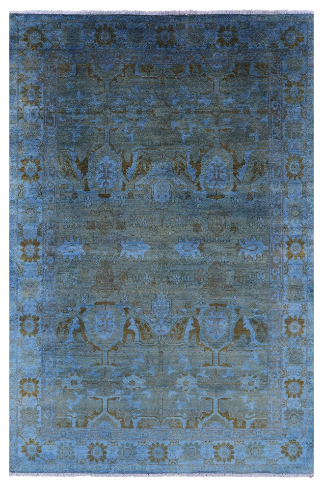 Handmade Overdyed Full Pile Wool Rug 6' 0" X 9' 2" - WR1297
