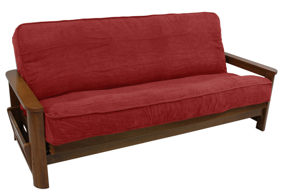 Solid Microsuede 8 to 9" Full Futon Cover, Cardinal Red