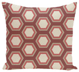 Hex Appeal Geometric Print Pillow, Mahogany, 20"x20"