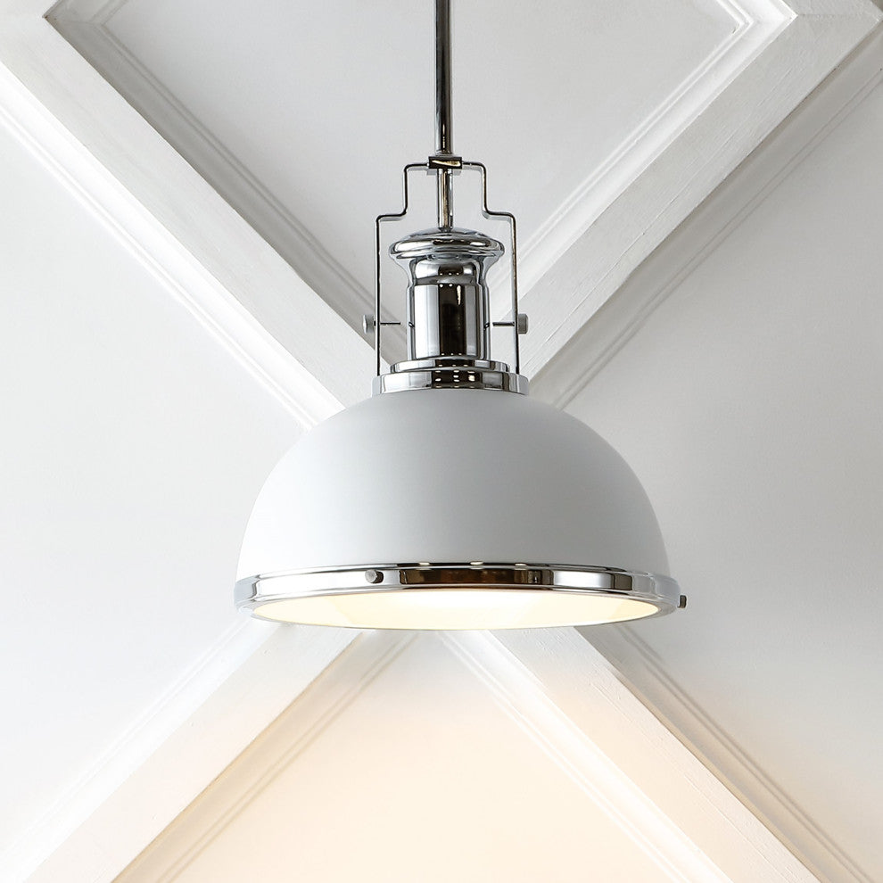 Stella Moravian Star Metal/Glass LED Flush Mount, Chrome/White, Width: 13"