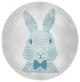 Monochrome Bunny Easter Chenille Rug, Explorer Blue, 5' Round