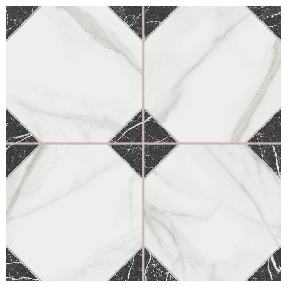 Merzoni Yard Marquina Porcelain Floor and Wall Tile