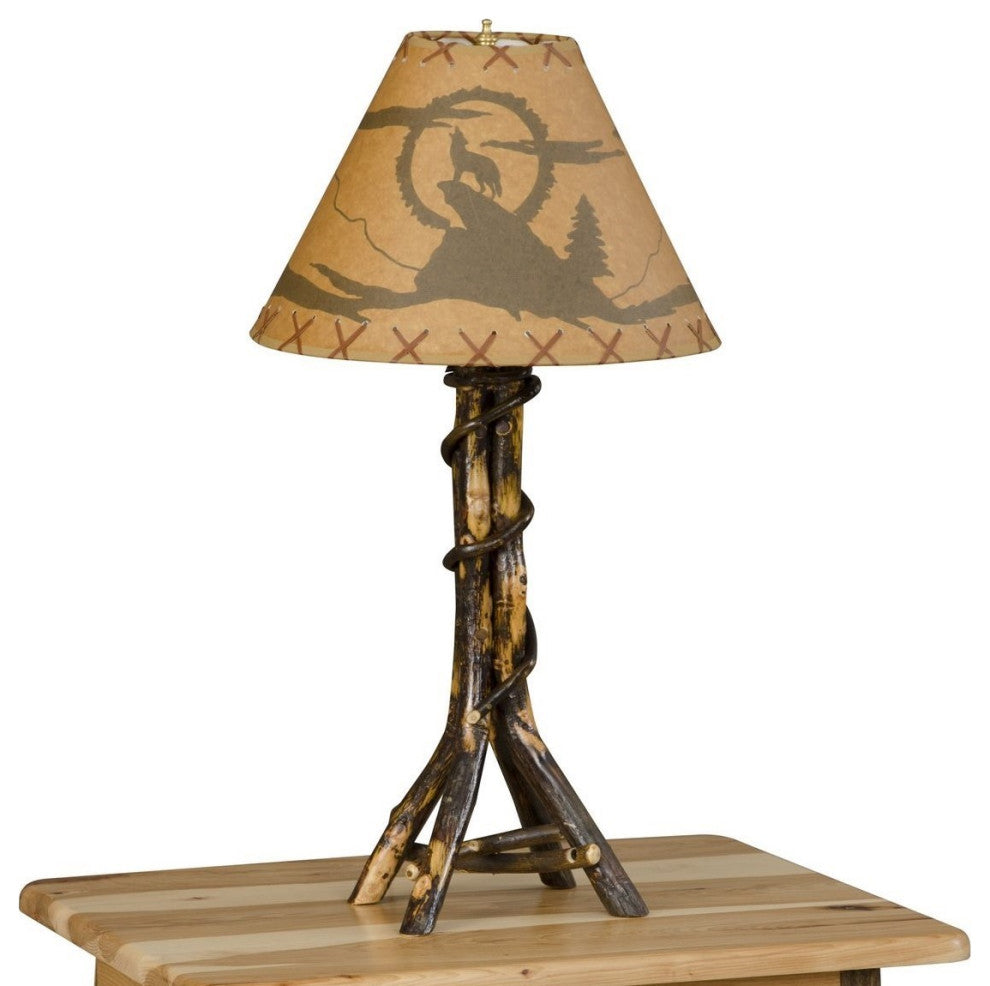Hickory Split Log Table Lamp