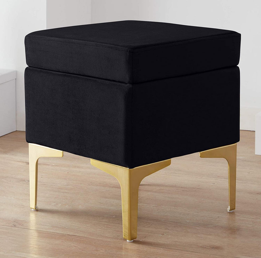 Modern Contemporary Square Upholstered Velvet Ottoman