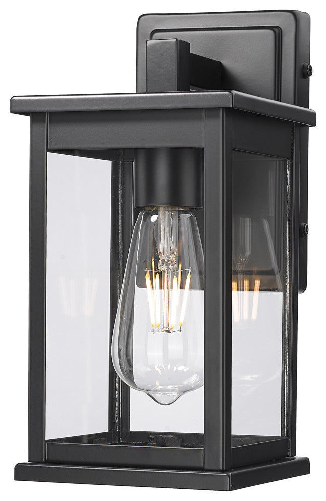 1 Light 7 in. Powder Coated Black Outdoor