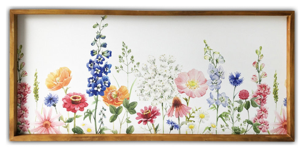 Vivid Spring Garden Wooden Framed Canvas Wall Art