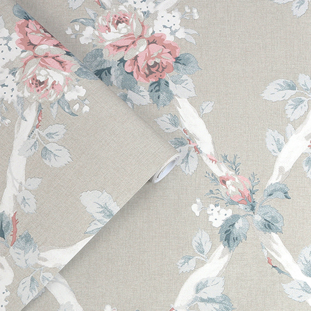 Laura Ashley Elwyn Wallpaper, Dove Grey