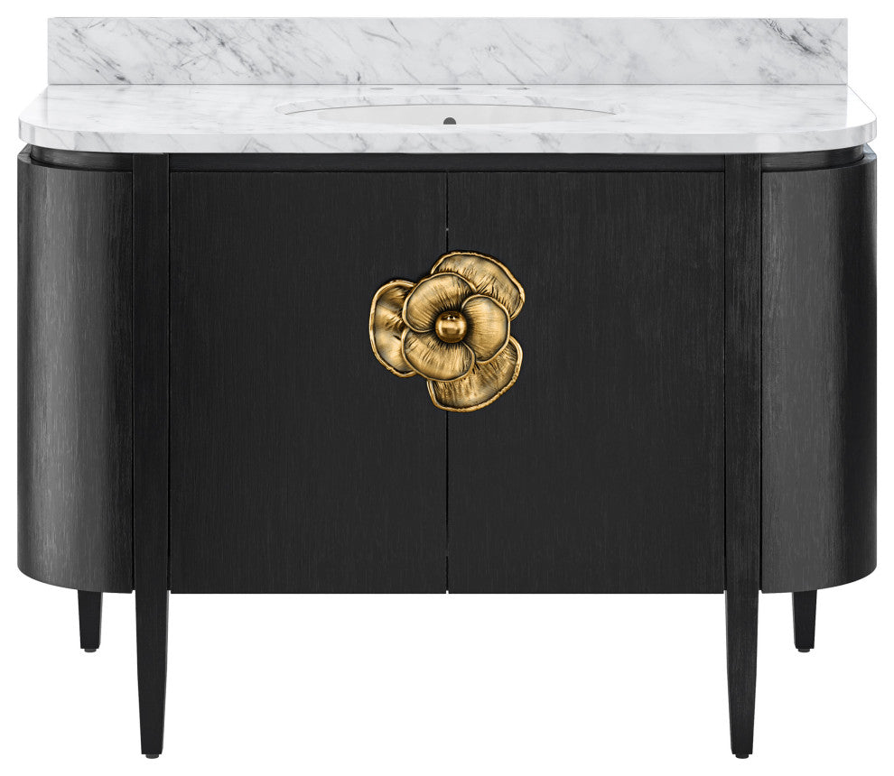 Briallen 48" Black Vanity with Oval Undermount Sink