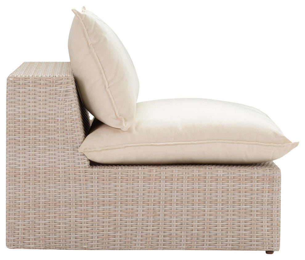 Cali Natural Wicker Outdoor Armless Chair