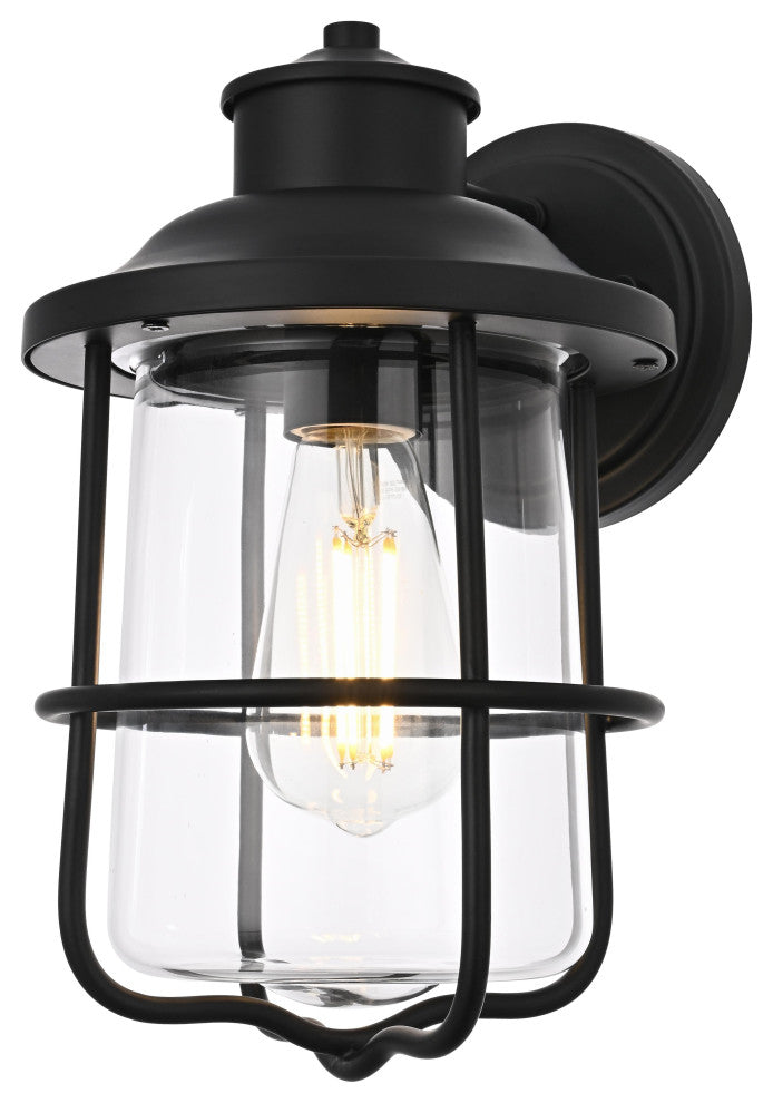 Home Living 7" Outdoor Wall Sconce, Black