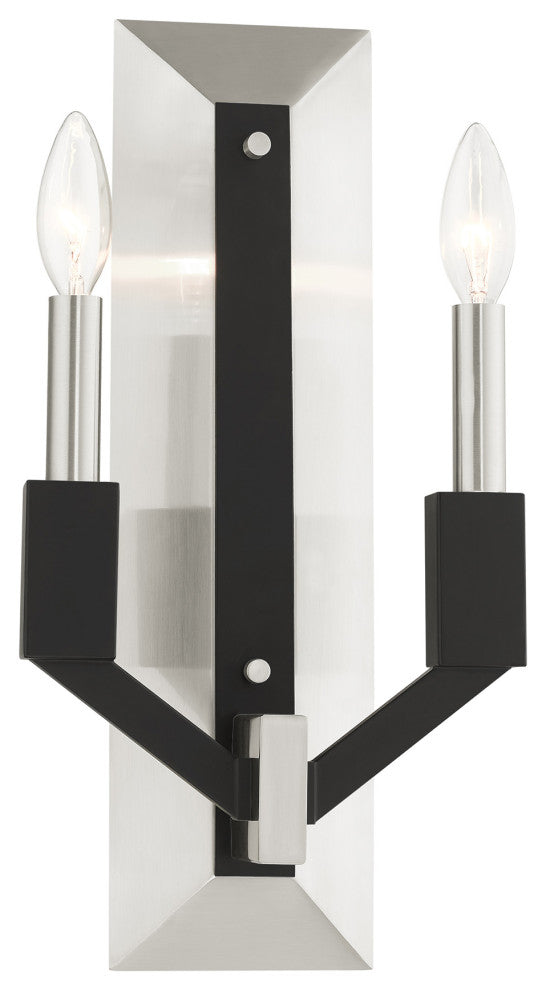 Brushed Nickel Transitional, Structural Double Sconce