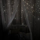 Tulle and Star Cut Out Blackout Mix and Match Curtains, Dove, 63"
