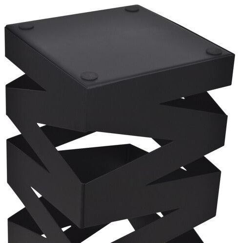 vidaXL Umbrella Stand Black Powder-coated steel 19.1 in tall Modern