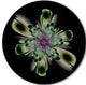 Shiny Crystal Light Green Fractal Flower, Floral Round Wall Art, 36"
