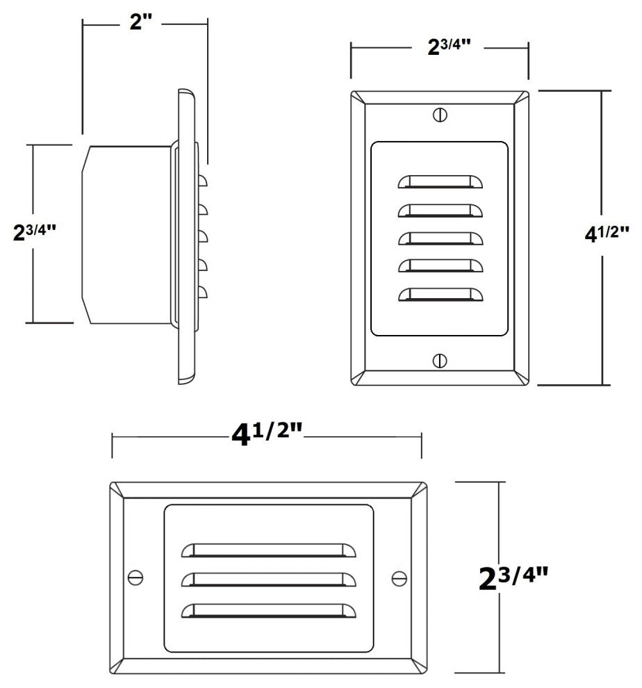 LED Step Light, Black, Vertical