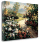 "Pathway Of Flowers" By Leila,Ready to Hang Giclee Print on Gallery Wrap Canvas