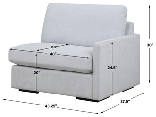 Uttermost Refuge Cloud Blue Right Arm Facing Sofa