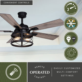 Elburn 52" Ceiling Fan Black