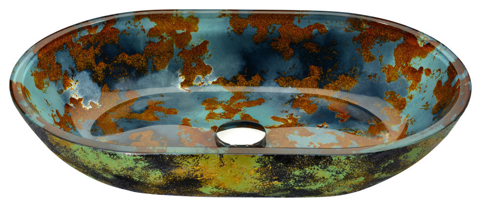 ANZZI Avao Series Tempered Glass Bathroom Vessel Sink