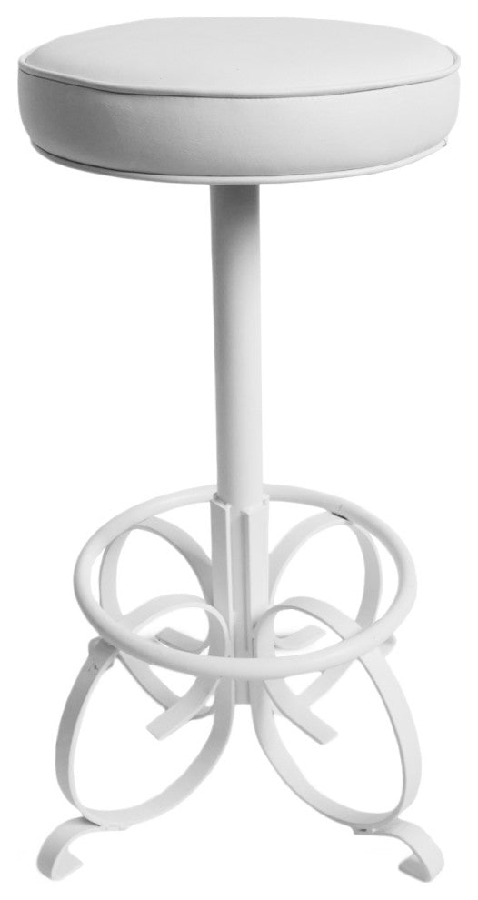 Consigned Vintage White Twist Bar Stool