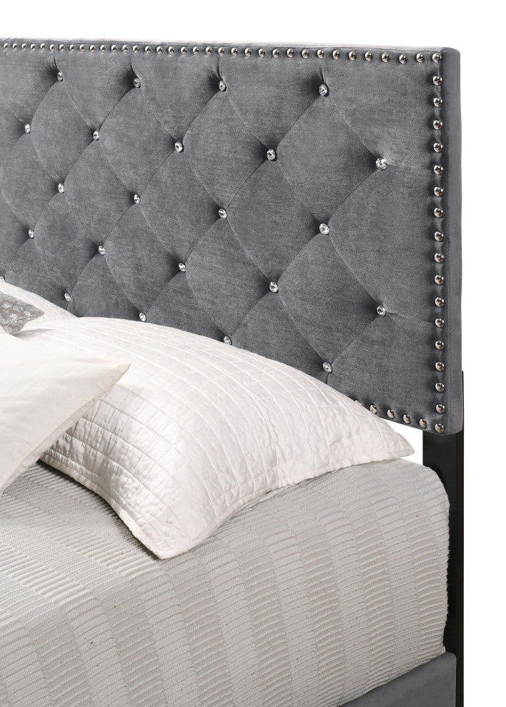 Suffolk Full Bed, Gray, Queen
