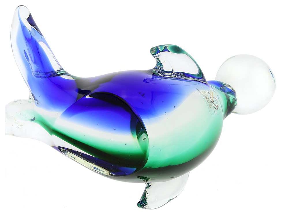 GlassOfVenice Murano Glass Seal - Blue and Green