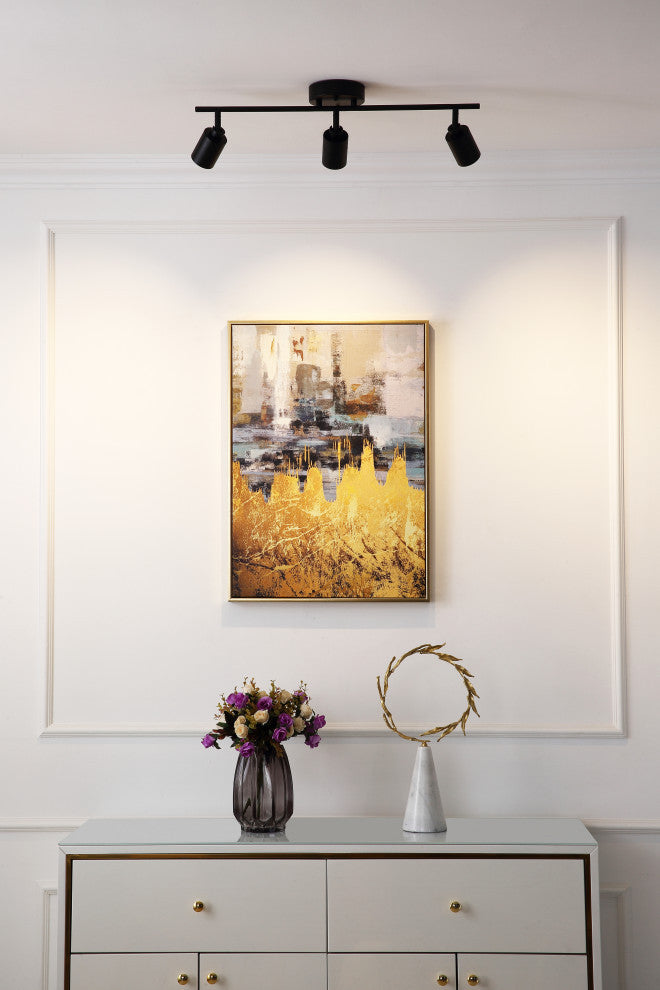 Vidalite Shura 3 Head LED Flush Mount FIxed Track Light, Black