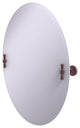 Frameless Oval Beveled Edge Tilt Mirror, Antique Copper