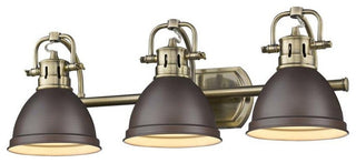 Golden Duncan 3 Lt Bath Vanity, Aged Brass, Rubbed Bronze