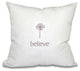 18"x18" Make A Wish, Word Print Pillow, Lavender