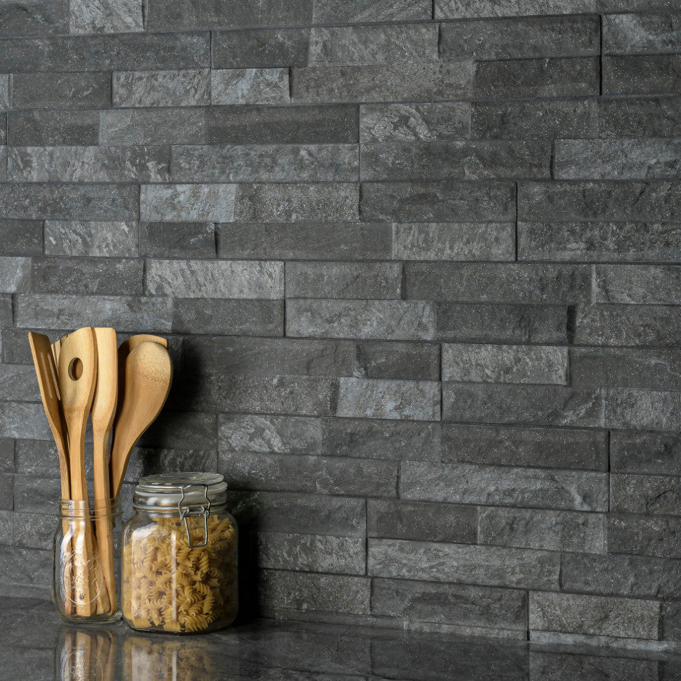 Ordino Black Porcelain Wall Tile