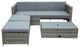 4 Pieces Outdoor Rattan Patio Sectional Sofa Set With Retractable Table
