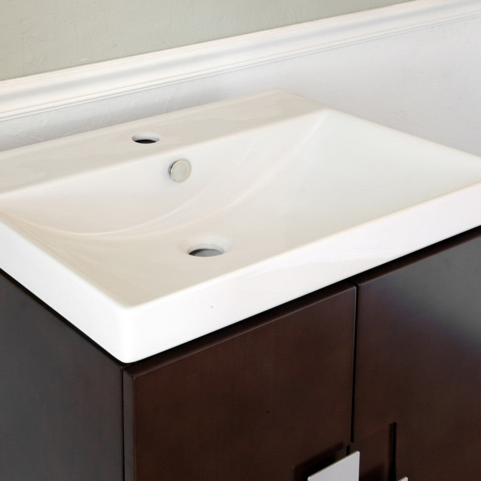 25" Single Sink Vanity-Wood-Walnut