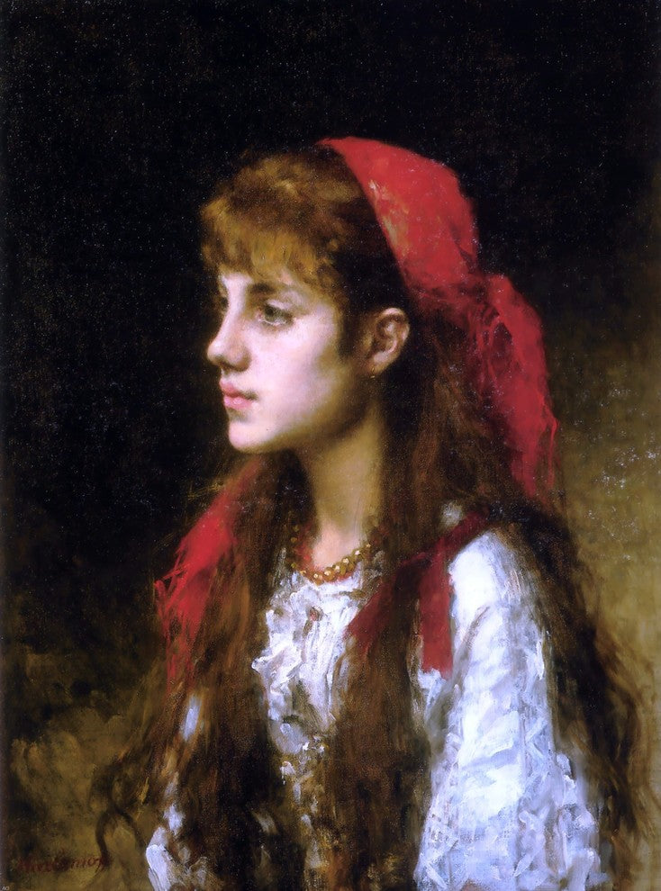 Alexei Alexeievich Harlamoff A Russian Beauty, Gallery Wrapped Canvas, 21"x28"