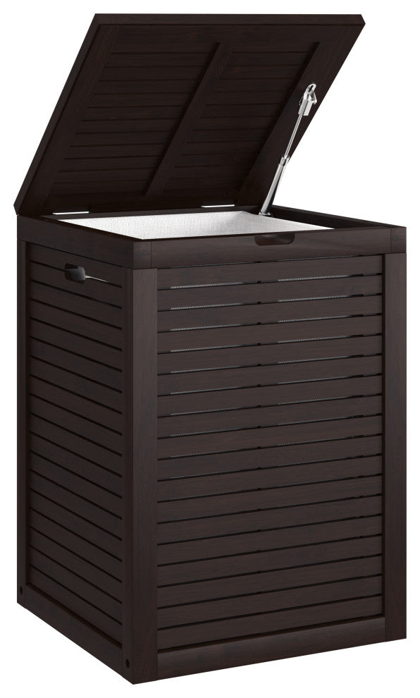 Spa Mocha-Shield Large-Size Teak Laundry or Storage Hamper