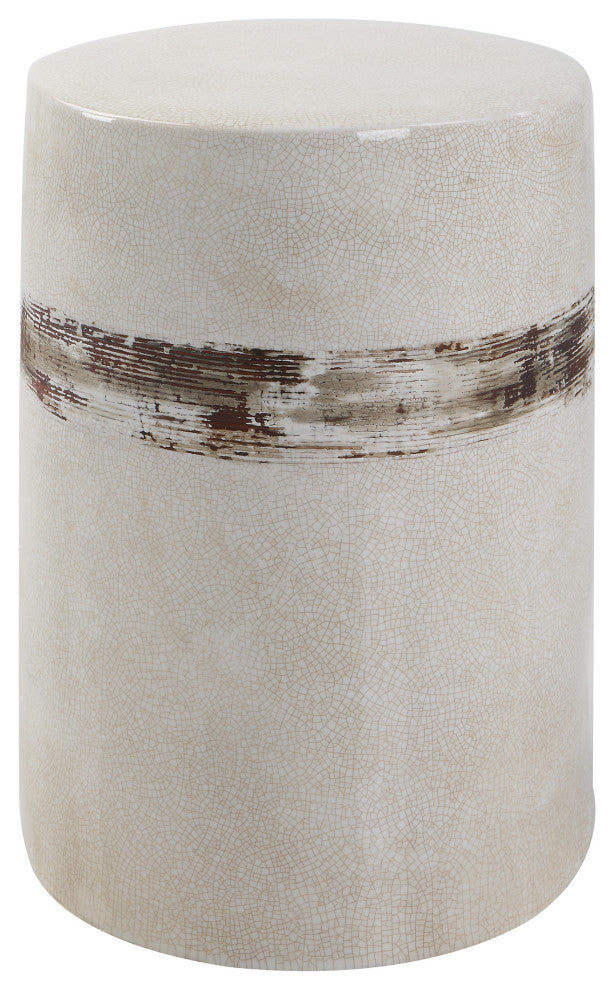 Uttermost Comanche White Ceramic Garden Stool