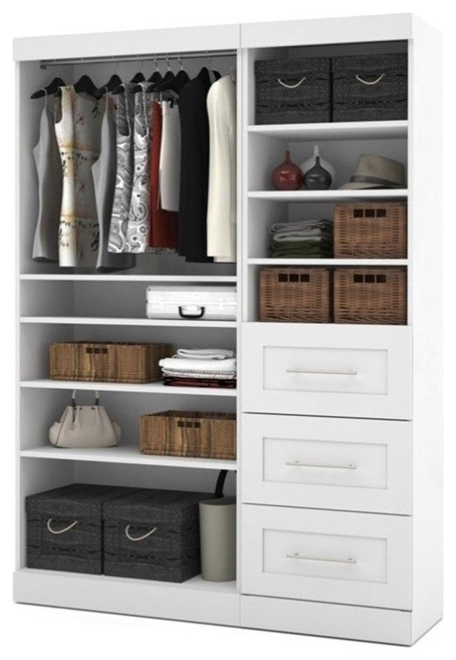 Bestar Pur 61W Closet Organizer System in White - Engineered Wood