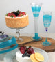 Retro Stripe Turquoise Champagne Glasses, Set of 2