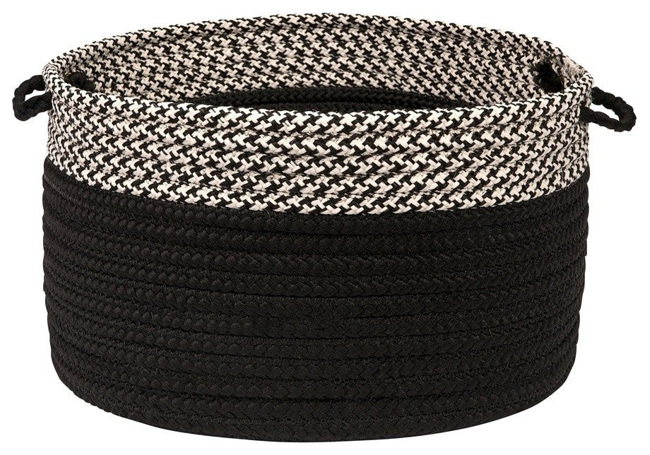 Colonial Mills Basket Houndstooth Dipped Basket Black  Round