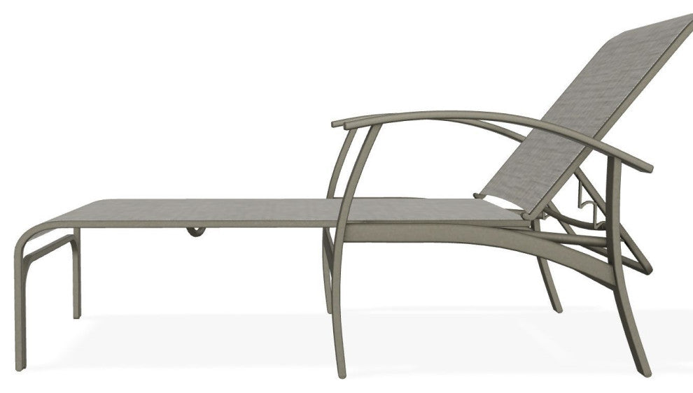 Belle Isle Sling 4-Position Outdoor Chaise Lounge, Burke/Storm