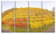 Vineyard Panorama in Autumn, Landscape Canvas Art Print, 48"x28", 4 Panels