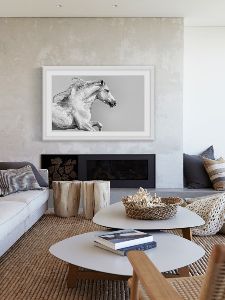"White Mane" Framed Painting Print, 24x16