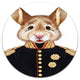 Mouse In Military Uniform, Modern Animal Large Disc Metal Wall Art, 36"